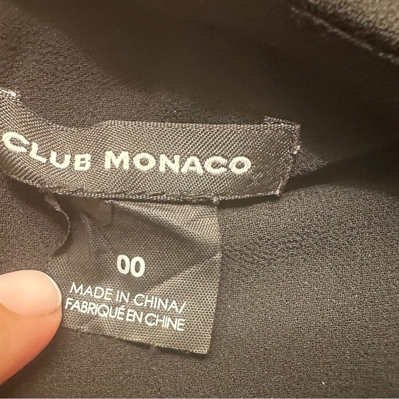 Club Monaco Willim One Shoulder Ruffle Tank Blouse Asymmetrical Black 00 - Picture 5 of 6